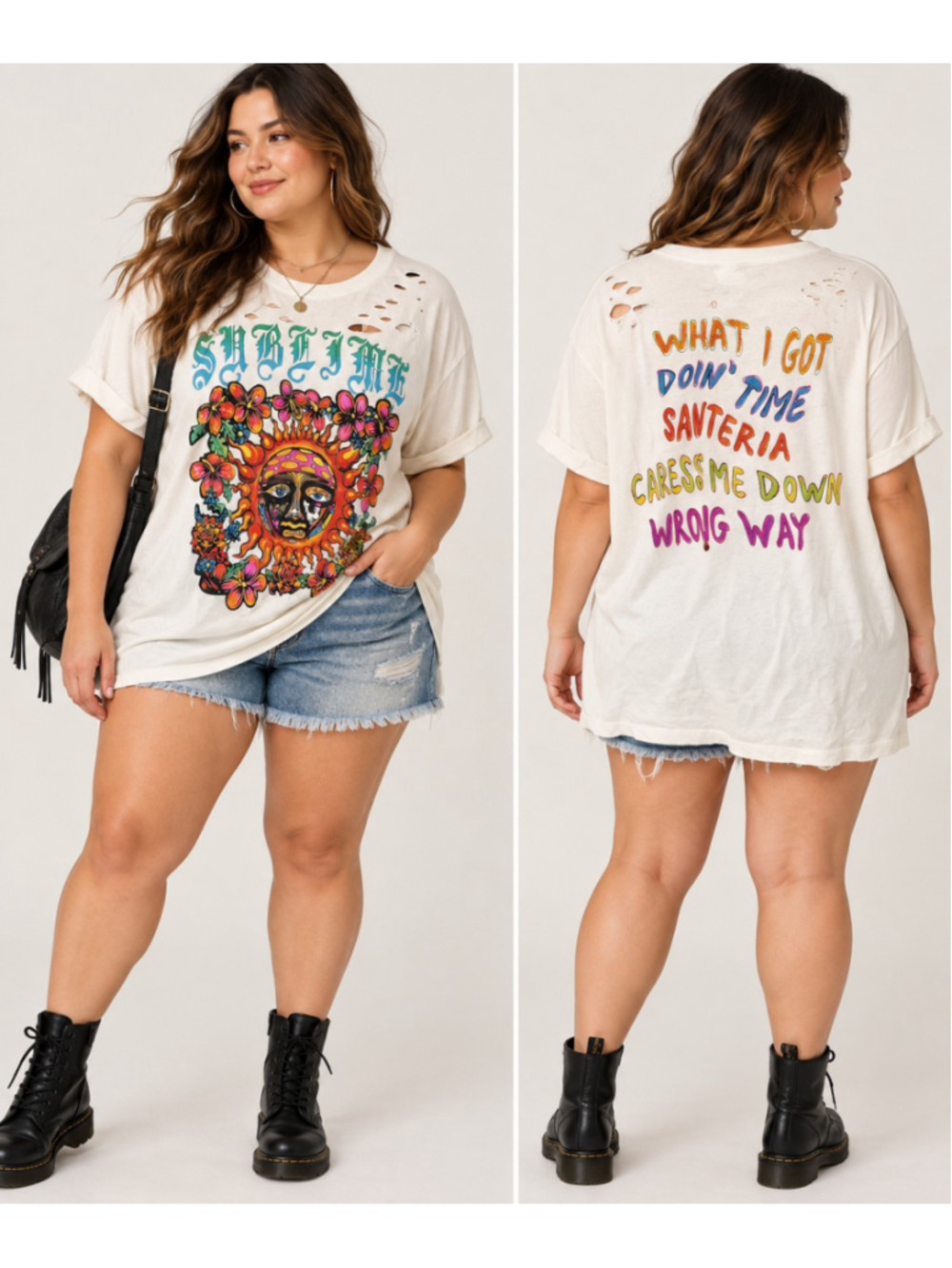 Torrid Sublime Distressed Oversized Graphic Band Tee Size 0 Plus